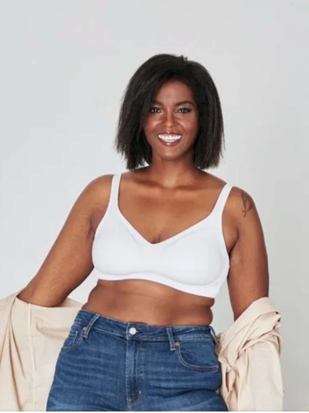 Playtex 18 Hour Bounce Control Wireless Bra White 36C